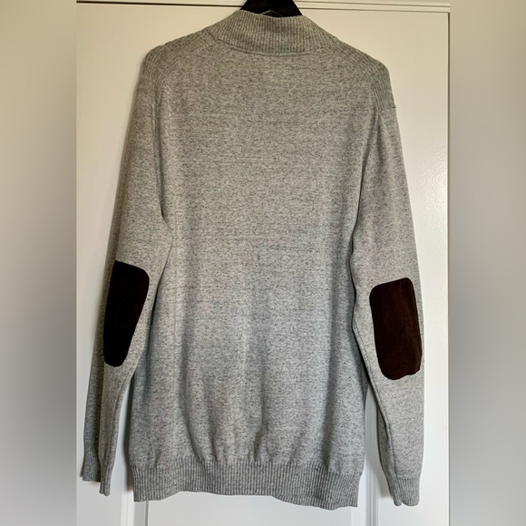 LN TASSO ELLA GRAY ZIP FRONT SWEATER. 2 FRONT POCKETS,  ELBOW PATCHES. CLASSIC♥️ - Picture 2 of 6